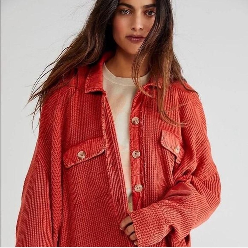 We The Free Scout waffle knit oversized Utility Jacket